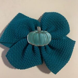 Teal Pumpkin Bow Brooch